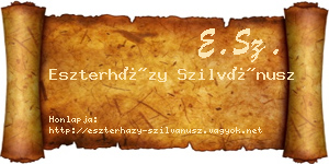 Eszterházy Szilvánusz névjegykártya
